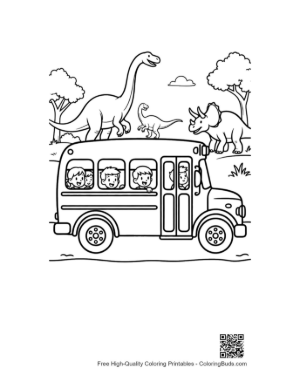 Thumbnail: Dinosaur Bus Exploring a Prehistoric Land with Long Necks Printable