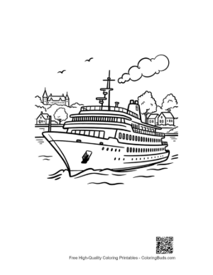 Thumbnail: Cruise Ship Coloring Page Printable