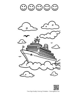 Thumbnail: Cruise Ship Printable and 5 Happy Face Outline