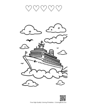 Thumbnail: Cruise Ship Printable and 5 Heart Outline