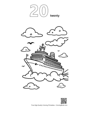 Thumbnail: Cruise Ship Printable Outline Number 20