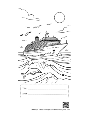 Thumbnail: Cute Cruise Ship Printable with Title and Artist Box