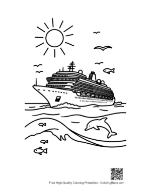 Thumbnail: Luxury Cruise Ship Sailing Under Sunny Sky Printable