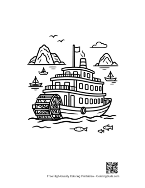 Thumbnail: Multi Deck Cruise Liner Near High Cliffs Printable