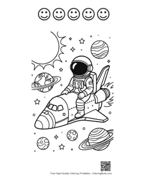 Thumbnail: Download Space Shuttle Printable and 5 Happy Face Outline