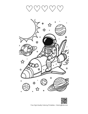 Thumbnail: Download Space Shuttle Printable and 5 Heart Outline