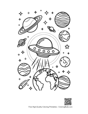 Thumbnail: Download UFO to Color Printable