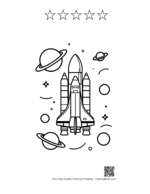 Thumbnail: Easy Space Shuttle Printable and 5 Star Outline