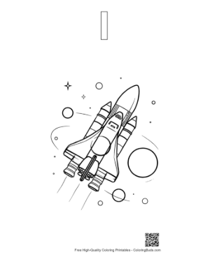 Thumbnail: Free Space Shuttle Coloring Sheet Printable Outline Alphabet I