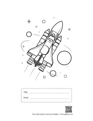 Thumbnail: Free Space Shuttle Coloring Sheet Printable with Title and Artist Box