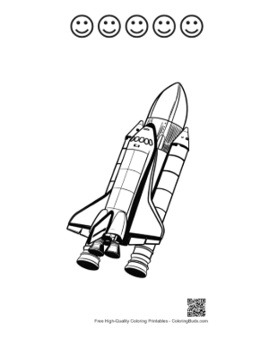 Thumbnail: Space Shuttle Launch Outline Printable and 5 Happy Face Outline