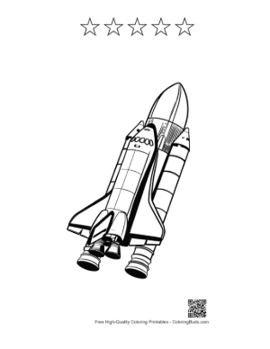 Thumbnail: Space Shuttle Launch Outline Printable and 5 Star Outline