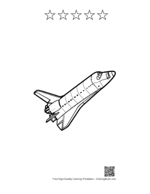 Thumbnail: Space Shuttle Launch Outline Printable and 5 Star Outline