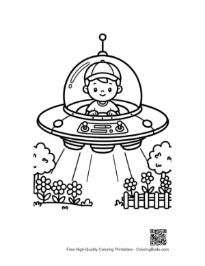 Thumbnail: UFO Coloring Page Printable