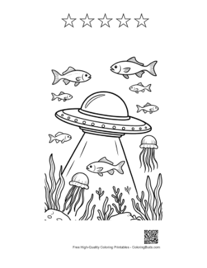 Thumbnail: UFO Printable and 5 Star Outline