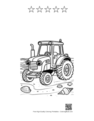 Thumbnail: Powerful Agricultural Tractor Ready for a Day of Farming Printable and 5 Star Outline