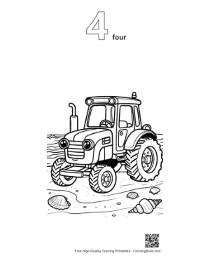 Thumbnail: Powerful Agricultural Tractor Ready for a Day of Farming Printable Outline Number 4