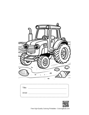 Thumbnail: Powerful Agricultural Tractor Ready for a Day of Farming Printable with Title and Artist Box