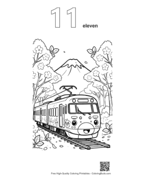 Thumbnail: Download Bullet Train Printable Outline Number 11