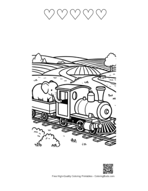 Thumbnail: Download Steam Engine Printable and 5 Heart Outline