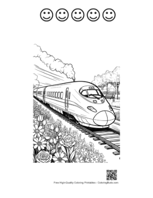 Thumbnail: Easy Bullet Train Printable and 5 Happy Face Outline