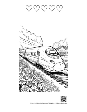 Thumbnail: Easy Bullet Train Printable and 5 Heart Outline