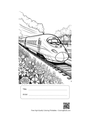 Thumbnail: Easy Bullet Train Printable with Title and Artist Box