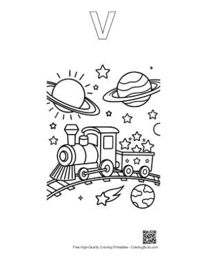 Thumbnail: Easy Steam Engine for Kids Printable Outline Alphabet V