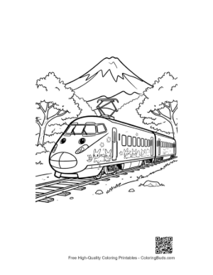 Thumbnail: Free Bullet Train for Kids Printable