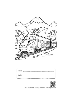 Thumbnail: Free Bullet Train for Kids Printable with Title and Artist Box