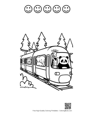 Thumbnail: Free Bullet Train Printable and 5 Happy Face Outline