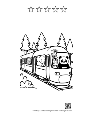 Thumbnail: Free Bullet Train Printable and 5 Star Outline