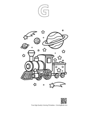 Thumbnail: Free Steam Engine Printable Outline Alphabet G