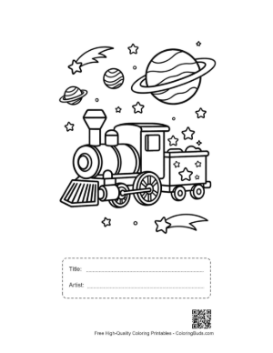 Thumbnail: Free Steam Engine Printable with Title and Artist Box