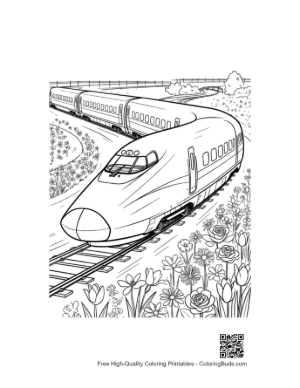 Thumbnail: Futuristic Shinkansen Train Rushing Toward a Mountain Tunnel Printable