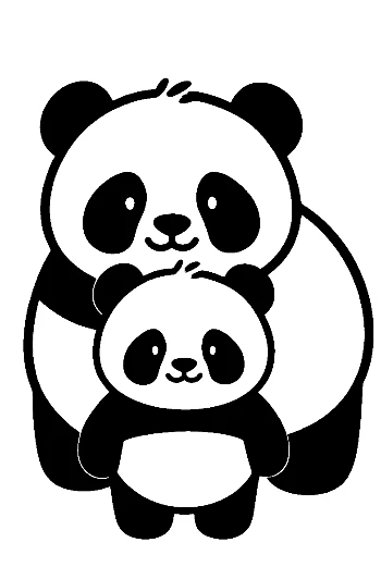 Adorable Panda Mom Hugging Baby