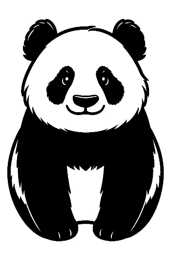 Cute Black and White Panda Illustration