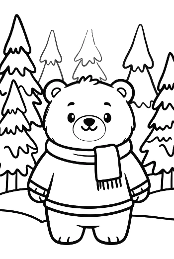 Cute Polar Bear for Kids Printable
