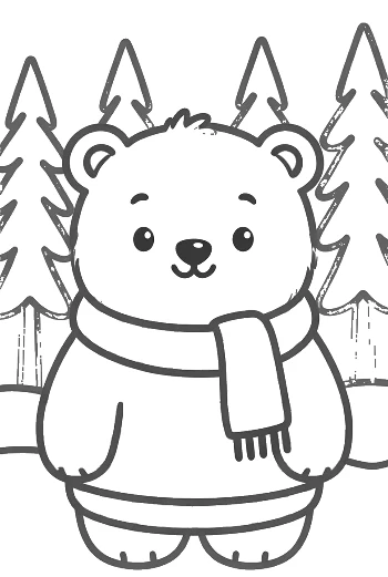Polar Bear Coloring Page Printable
