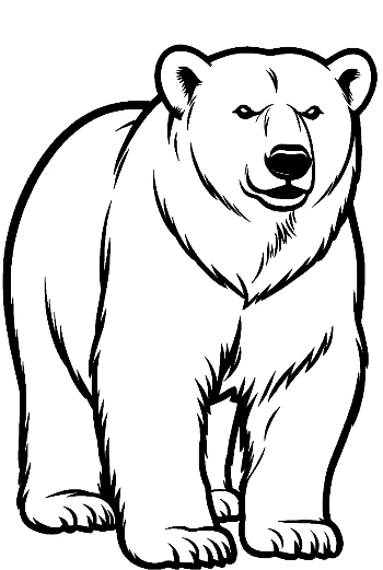 Standing Polar Bear Outline