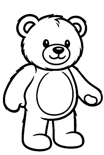 Cute Standing Teddy Bear Outline