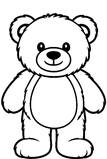 Cute Teddy Bear Outline Drawing