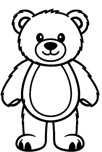 Cute Teddy Bear Outline