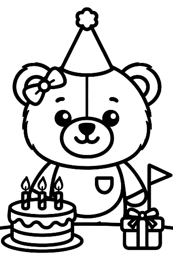Cute Teddy Bear to Color Printable