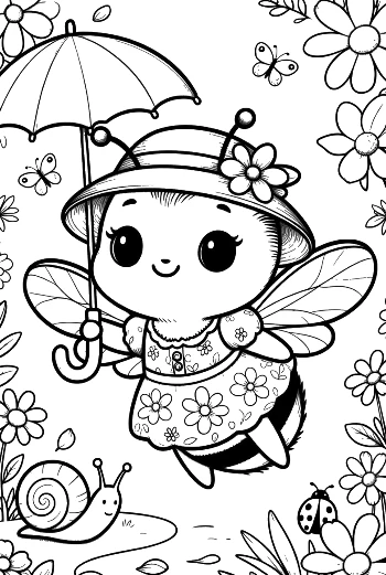 Bumble Bee Coloring Page Printable