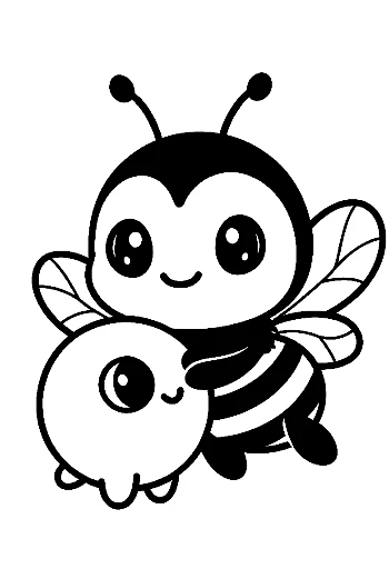 Cute Bumblebee Hugging Adorable Blob