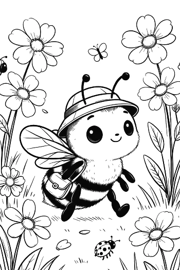 Cute Honey Bee Coloring Sheet Printable