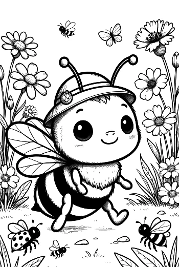 Cute Honey Bee Coloring Sheet Printable
