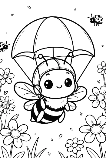 Easy Honey Bee to Color Printable