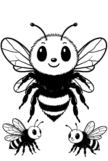 Happy Bumblebee Mom and Babies